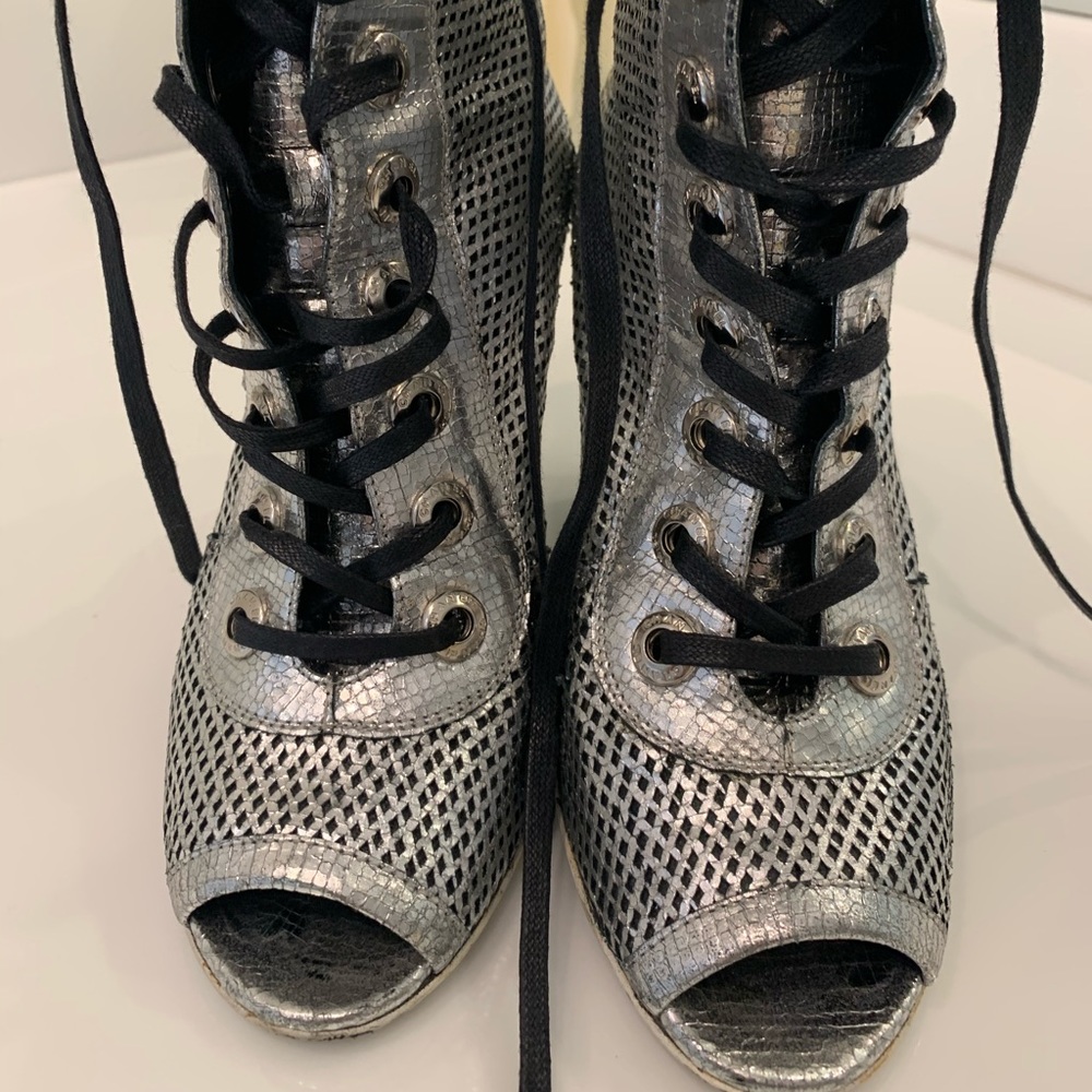 Chanel wedge booties